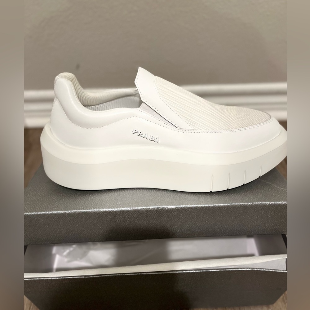 White Prada slip on sneakers size 42EU or size 9 us